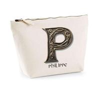 Trousse Philippe Lettre Viking | Pochette Toilette Maquillage | Idée Cadeau Prénom Motard Jeux de Rôle Vidéo Anniversaire Oncle Parrain Beau Papa Collègue Départ Retraite Noël