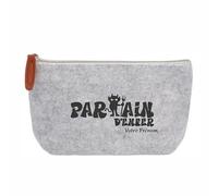 Trousse Pochette Grise Motif Parrain d'Enfer Personnalisable en Polyester Recyclé