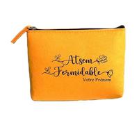Trousse Pochette Jaune Motif Atsem Formidable Personnalisable
