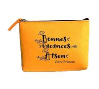 Trousse Pochette Jaune Motif Atsem Vacances Personnalisable