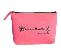 Trousse Pochette Rose Clair Motif Mamie Cherie Personnalisable
