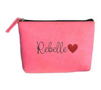 Trousse Pochette Rose Clair Motif Rebelle