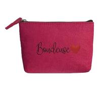 Trousse Pochette Rose Fonce Motif boudeuse