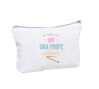 Trousse pour enseignante d'école en espagnol, cadeau enseignant fin d'année, 19 cm, blanc, 19x2x13.50 cm