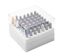 Trousse pour forets à ongles, organisateur avec couvercle transparent et quarante-neuf trous, de rangement pour outils de manucure, pour débutants, femmes et familles, blanc, Voir la description, Voir