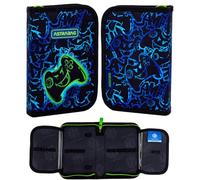 Trousse pour garçon - Thème de jeu - Trousse ASTRABAG Gaming avec un compartiment et double rabat, bleu, Motif de jeu