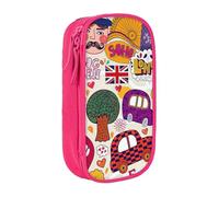 Trousse pratique à compartiments multiples pour l'école, le journal en anglais, le bureau, les voyages, l'école, l'art quotidien, rose, Taille unique, Poche de rangement