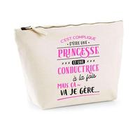 Trousse Princesse et Conductrice | Pochette Toilette Maquillage | Idée Cadeau Petite Amie Copine Collègue Maman Noël Anniversaire Fête des Mères