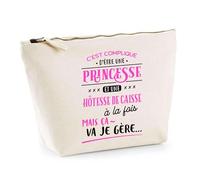 Trousse Princesse et Hotesse de Caisse | Pochette Toilette Maquillage | Idée Cadeau Petite Amie Copine Collègue Maman Noël Anniversaire Fête des Mères