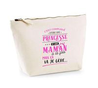 Trousse Princesse et Maman | Pochette Toilette Maquillage | Idée Cadeau Petite Amie Copine Collègue Maman Noël Anniversaire Fête des Mères