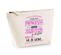 Trousse Princesse et Secrétaire Comptable | Pochette Toilette Maquillage | Idée Cadeau Petite Amie Copine Collègue Maman Noël Anniversaire Fête des Mères