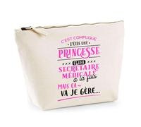 Trousse Princesse et Secrétaire Médicale | Pochette Toilette Maquillage | Idée Cadeau Petite Amie Copine Collègue Maman Noël Anniversaire Fête des Mères