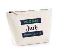 Trousse Promis Jure pour la Vie - Pouch Case - Idée Trousse Rangement Cadeau Anniversaire Fête Original Famille Travail Départ Collègue Retraite Noël. - Bleu&Vert - 4
