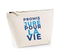 Trousse Promis Jure pour la Vie - Pouch Case - Idée Trousse Rangement Cadeau Anniversaire Fête Original Famille Travail Départ Collègue Retraite Noël. - Bleu&Turquoise - 1