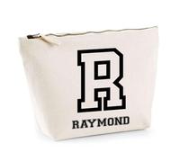 Trousse Raymond Lettre Sport | Pochette Toilette Maquillage | Idée Cadeau Prénom Style Basket Université Anniversaire Oncle Parrain Beau Papa Collègue Départ Retraite Noël