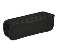 Clairefontaine 420024C - Grande Trousse Scolaire Rectangulaire 2 compartiments 23x7x8 cm, Noir