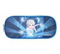Bagtrotter - La Reine des Neiges - Frozen - Disney - Trousse Scolaire Rectangulaire - Bleu Marine - 2 Compartiments Zippés - 23x7x10cm - Matière Polyester - Accessoire et Papeterie Scolaire
