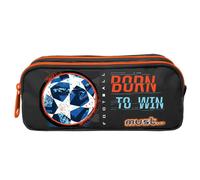 Trousse Rectangulaire Double Compartiment Football Born To Win 21 Cm Noir / Orange / Bleu TU
