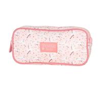 Trousse Rectangulaire Double Compartiment Kip Poetic 22 Cm Blanc / Rose / Clair / Blanc TU