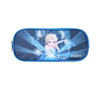 Bagtrotter - La Reine des Neiges - Frozen - Disney - Trousse Scolaire Rectangulaire - Bleu Marine - 2 Compartiments Zippés - 23x7x10cm - Matière Polyester - Accessoire et Papeterie Scolaire