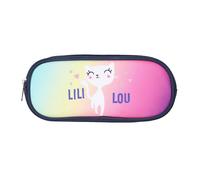 Bagtrotter - Lili Lou - Trousse Scolaire Rectangulaire - Marine - 2 Compartiments Zippés - 23x7x10cm - Matière Polyester - Accessoire et Papeterie Scolaire