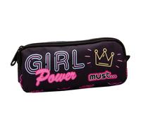 Trousse Rectangulaire Tissu 2 Compartiments Cmp Must Girl Power Noir / Rose / Clair / Bleu TU