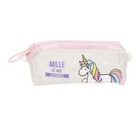 Trousse rectangulaire transparente Licorne