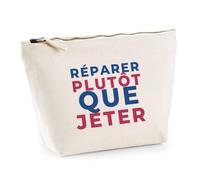 Trousse Reparer Plutot Que Jeter - Pouch Case - Idée Trousse Rangement Cadeau Anniversaire Fête Original Famille Travail Départ Collègue Retraite Noël. - Bordeaux&Bleu - 1