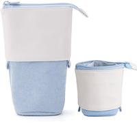 Trousse Retractable Crayon Étui À Crayons Pour Sac De Papeterie Étudiant Cosmétiques Organisateur Télescopique Pochette De Papeterie Sac À Crayons À Glissière Pour Garçons Et Filles (Bleu)