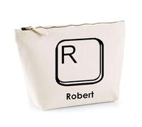 Trousse Robert Lettre Clavier | Pochette Toilette Maquillage | Idée Cadeau Prénom Informaticien Geek Gamer Anniversaire Oncle Parrain Beau Papa Collègue Départ Retraite Noël