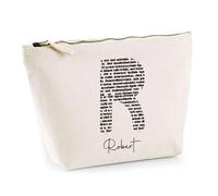 Trousse Robert Lettre Littérature | Pochette Toilette Maquillage | Idée Cadeau Prénom Livre Lecture Anniversaire Oncle Parrain Beau Papa Collègue Départ Retraite Noël