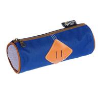 Trousse Ronde 22 Cm Feather ? Tissu Texturé Et Fermeture Zippée Dorée Bleu / Bleu / Marine TU