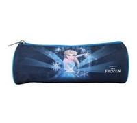 Bagtrotter - La Reine des Neiges - Frozen - Disney -Trousse Scolaire Ronde - Bleu Marine - 1 Compartiment Zippé - 22x7x7cm - Matière Polyester - Accessoire et Papeterie Scolaire