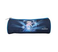 Bagtrotter - La Reine des Neiges - Frozen - Disney -Trousse Scolaire Ronde - Bleu Marine - 1 Compartiment Zippé - 22x7x7cm - Matière Polyester - Accessoire et Papeterie Scolaire