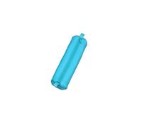 Trousse Ronde en cuir véritable Diam 60mm x 210 mm Turquoise Bleu