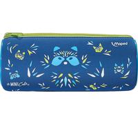 Trousse Ronde Mini Cute - Trousse Scolaire En Néoprène, Tissu Doux Anti - Déchirures - Trousse Bleu