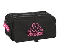 Trousse triple multi-usages Kappa Black and pink Noir (21,5 x 10 x 8 cm)