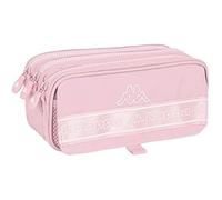 safta Kappa Trousse Triple Big, Trousse pour Enfants, idéale pour Les Enfants d'âge Scolaire, Confortable et Polyvalent, qualité et résistance, 21,5 x 8 x 10 cm, Rose, Rose, Estándar, décontracté