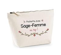 Trousse Sage-Femme au Top | Idée Cadeau Collègue Travail Retraite Pochette Maquillage Toilette