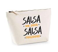 Trousse Salsa Un Jour Salsa Toujours | Pouch | Idée Pochette Toilette Maquillage Transport Cadeau Anniversaire Fête Original Famille Travail Départ Collègue Retraite