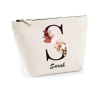 Trousse Sarah Lettre Fleur | Pochette Toilette Maquillage Idée Sac Cadeau