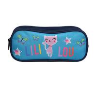 Trousse scolaire 2 compartiments lili lou chat bleue bagtrotter