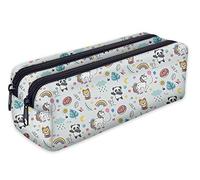 Trousse scolaire 2 compartiments Sac a Crayon Trousse de toilette Trousse Plumier Organisateur Panda Licorne [107]