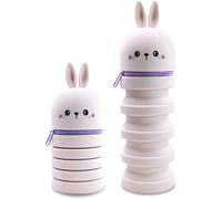 Trousse Scolaire 2 En 1 En Silicone Souple - Trousse Crayons Télescopique Silicone, Étui Crayons Télescopique Kawaii Avec Motif, Pour École, Bureau, Cadeau Garçons Filles (Lapin Rose)