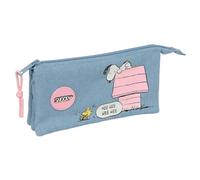 Trousse scolaire 3 compartiments Safta Peanuts Snoopy, Hee (22x12cm)