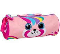 Trousse Scolaire 3D Ronde pour Enfant - Étui Rose 21x8 cm avec Fermeture éclair - Cadeau pour Fille - école Primaire (CP à 6e) - Julian Ross Panda Licorne