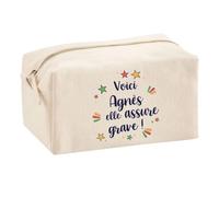 Trousse Scolaire Agnès Elle Assure Grave ! | Pochette Maquillage Make-up Trousse pour Fournitures Bureau Cadeau Fête des Mères Anniversaire Soeur Noël Tata Marraine