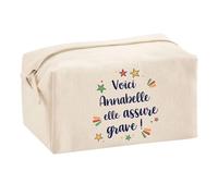 Trousse Scolaire Annabelle Elle Assure Grave ! | Pochette Maquillage Make-up Trousse pour Fournitures Bureau Cadeau Fête des Mères Anniversaire Soeur Noël Tata Marraine