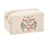 Trousse Scolaire Anne-Laure la Vie est Plus Jolie | Pochette Maquillage Make-up Trousse pour Fournitures Bureau Cadeau Fête des Mères Anniversaire Soeur Noël Tata Marraine
