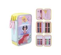 Trousse Scolaire avec Accessoires Princesses Disney 43 Pièces Rose (12,5 x 6,5 x 19,5 cm)